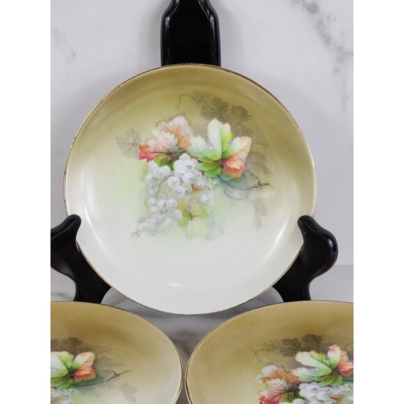 Eagle China Austria Bread Plate White Grapes Porcelain 6 1/4" Gold Trim x6 - Picture 3 of 15